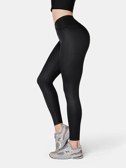 Body Sculpt Faux Leather Leggings (Reversible Wear)