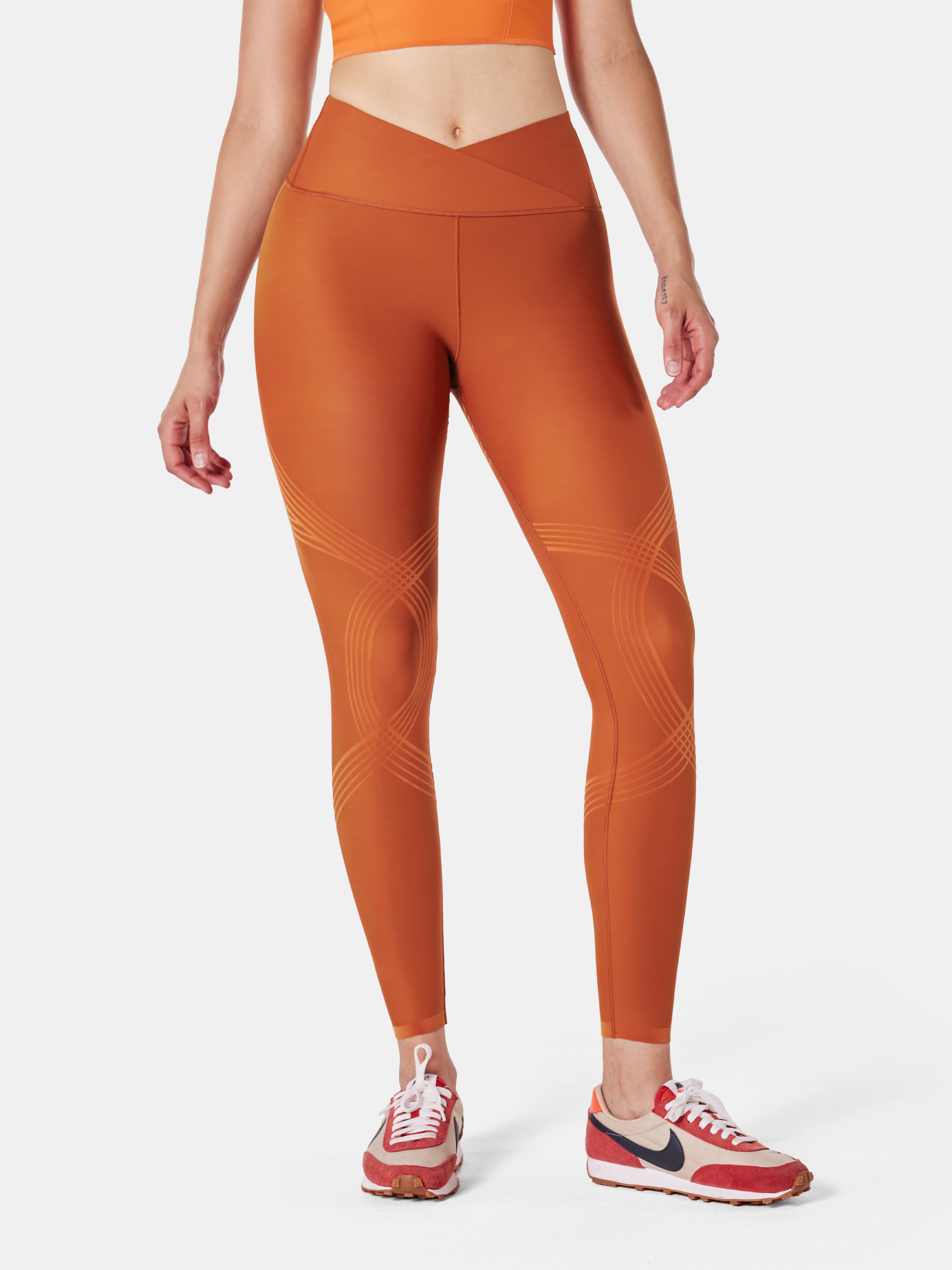 Body Sculpt Faux Leather Leggings Reversible Wear Fanka